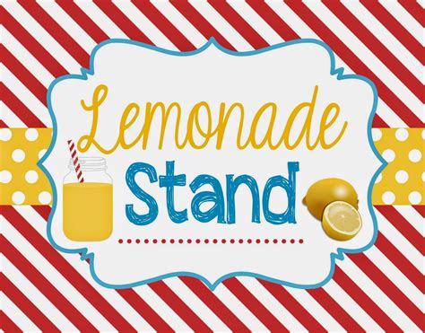 Lemonade Stand Sign Printables Conclusion