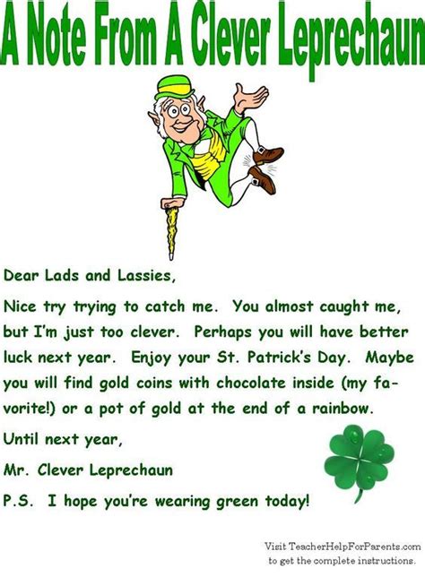 Leprechaun Trap Letter Idea 2