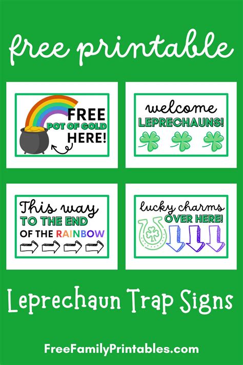 Leprechaun Trap Signs to Print