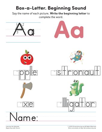 Letter A Phonics Worksheet