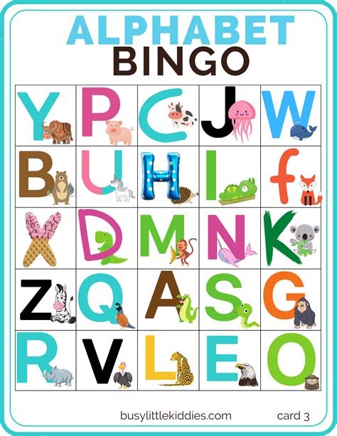 Letter A Printable Alphabet Bingo