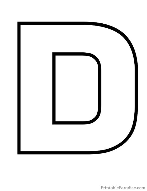 Free Printable Letter D Outline For Kids