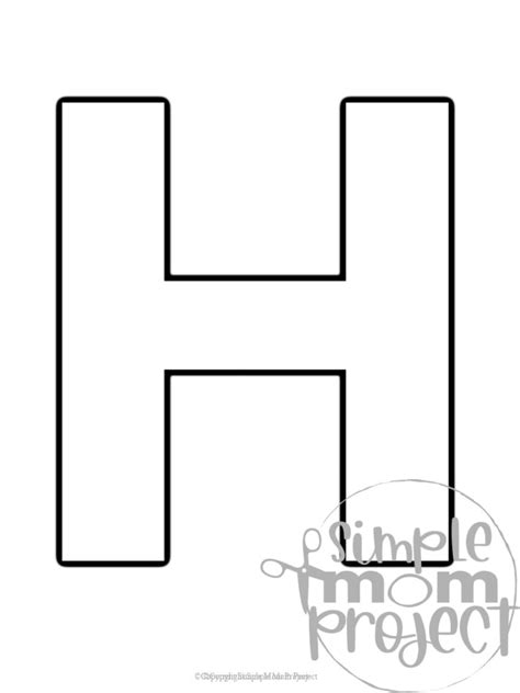 Letter H Shape Templates Image 5