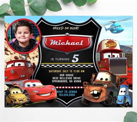 Lightning McQueen Party Invitation Template