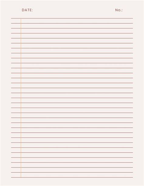 Lined Notebook Paper Template