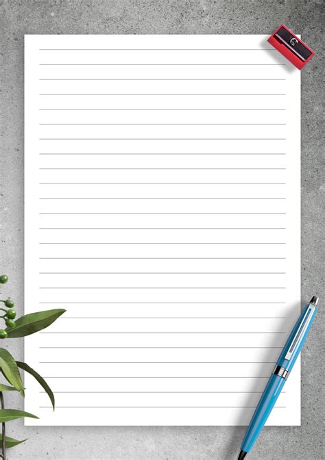 A lined paper template download page