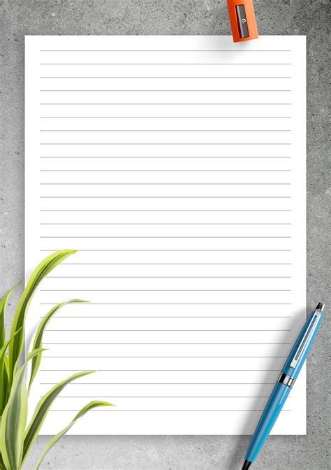 Lined Paper Template Example 1