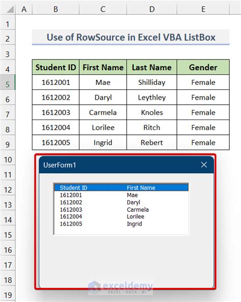 ListBox VBA Excel