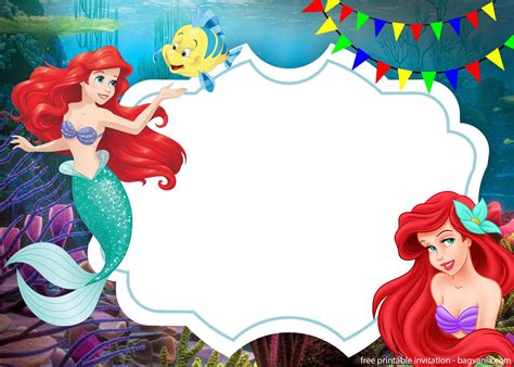 Little Mermaid Invitations Templates 6