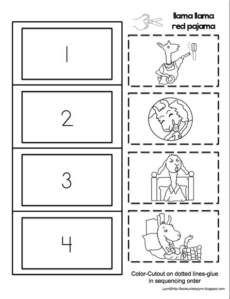 Llama Llama Red Pajama Story Sequencing Templates