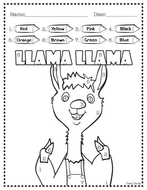 Llama Llama Red Pajama Worksheets for Preschool