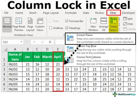 Why Lock Column Sizes in Excel