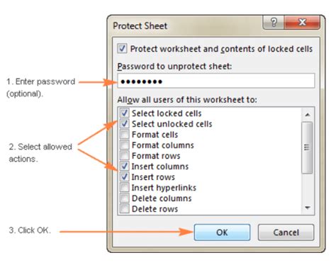 Locking Cells Using a Password