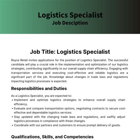 Logistics Specialist Career Advancement