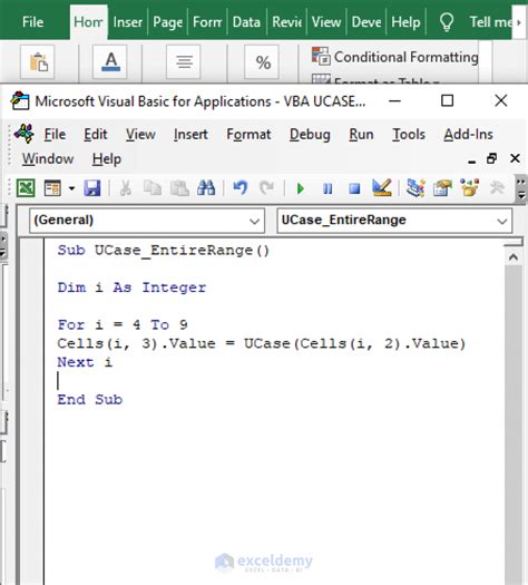 Loop and UCase Function in VBA