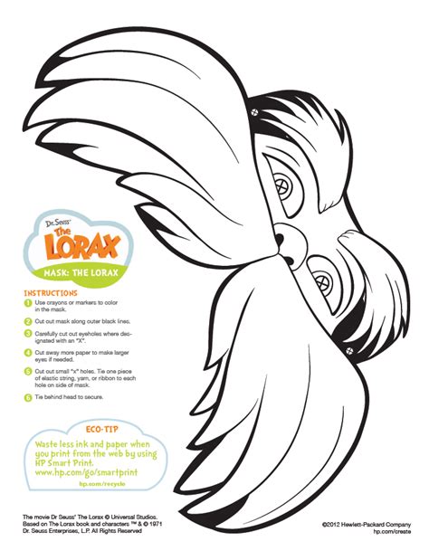 Lorax Printable Hat Template