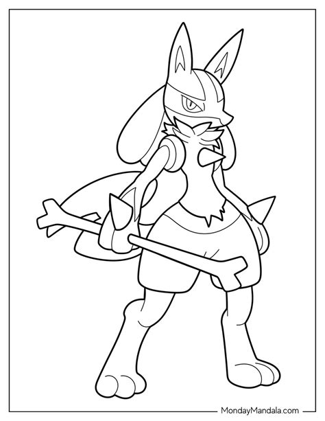 Lucario Coloring Page