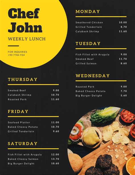 Lunch Menu Template 8