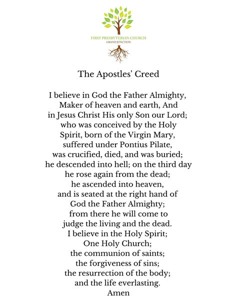 Apostles' Creed printables for faith formation