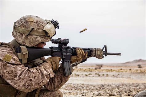 M16 rifle in action