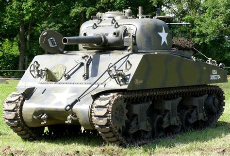 An M4 Sherman tank in action during World War II