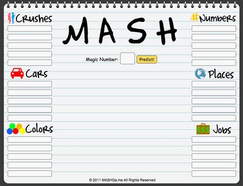 MASH Game Online