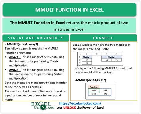 Using the MMULT Function