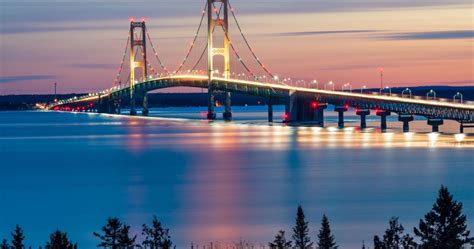 Mackinac Bridge Night View