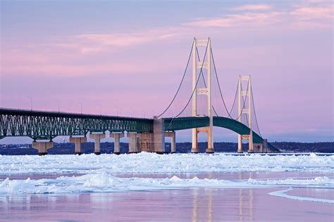 Mackinac Bridge Winter Scene