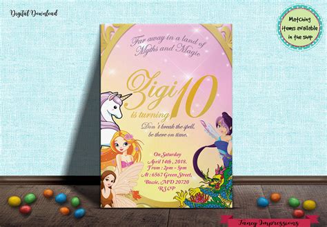 Magical Creatures Invitation