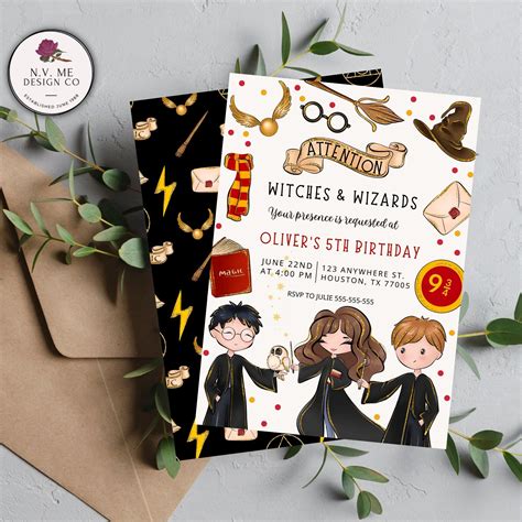 Magical Harry Potter Birthday Invitations