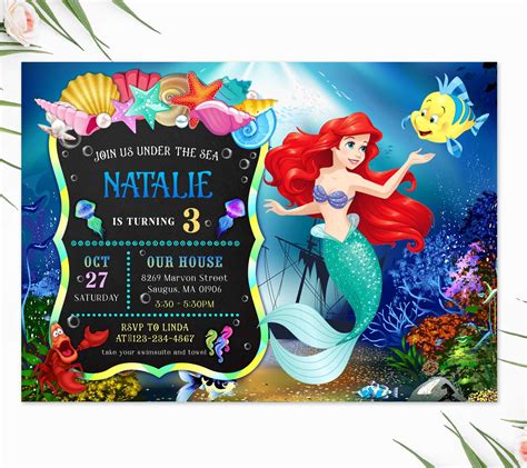 Magical Little Mermaid Invitation Templates