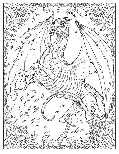 Magical creatures coloring page