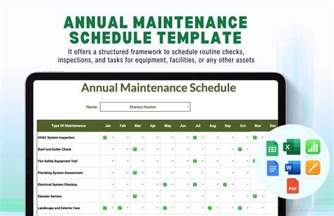 Maintenance Schedule Template