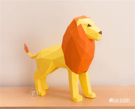 Majestic 3D Paper Lion Template