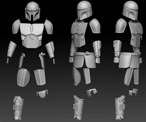 Mandalorian Chest Armor Template 3D Printed