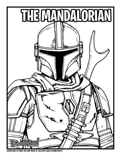 Mandalorian coloring pages for kids