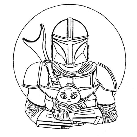 Mandalorian coloring pages for kids