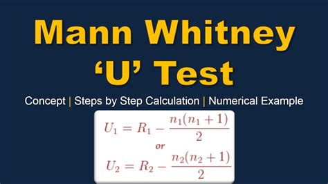 Mann Whitney U Test Non-Parametric Tests