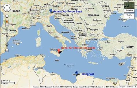 Map of Naval Air Station Sigonella Italy