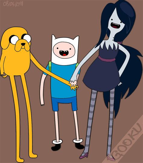 Marceline with Finn and Jake