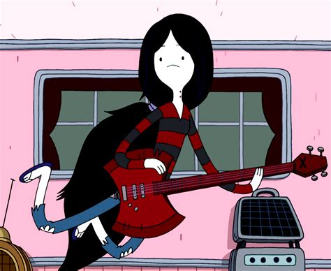 Marceline playing bass