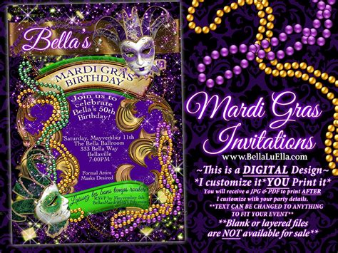 Mardi Gras Invitation Idea 2