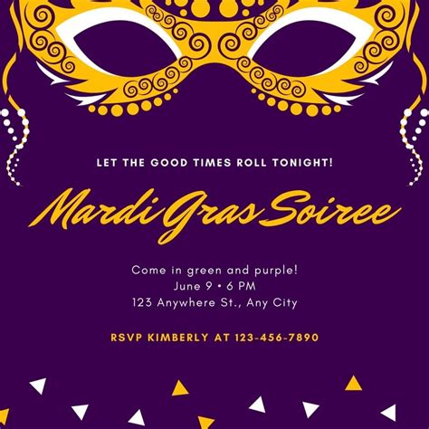 Mardi Gras Invitation Template Designs