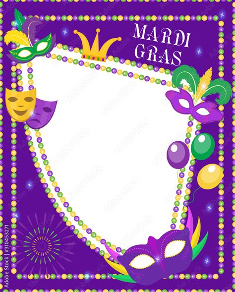 Mardi Gras Invitation Template Designs