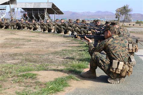 Marine recruits during marksmanship training