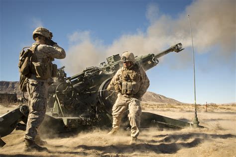 Marine Corps artillery training