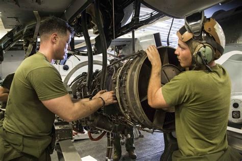 Marine Corps Aviation Mechanics at work