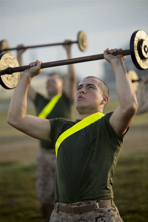 Marine Recruits during Physical Fitness Test