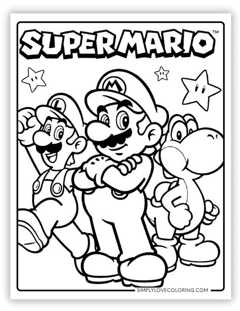 Mario coloring pages for adults